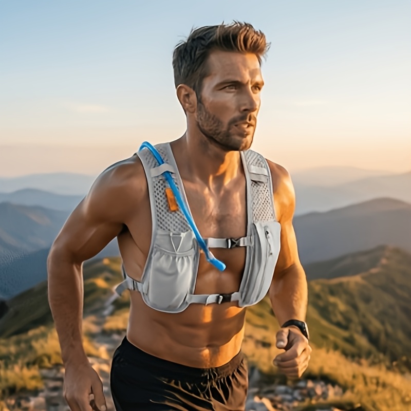 Mountain Biking Vest - Effenkleurige, ademende, lichtgewicht hardloopvest-rugzak met meerdere