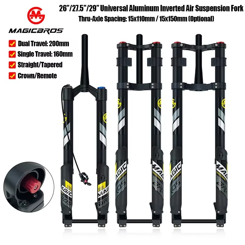 Mtb Fork Air - MAGICBROS Aluminium Omgekeerde Luchtvork 26/27.5/29