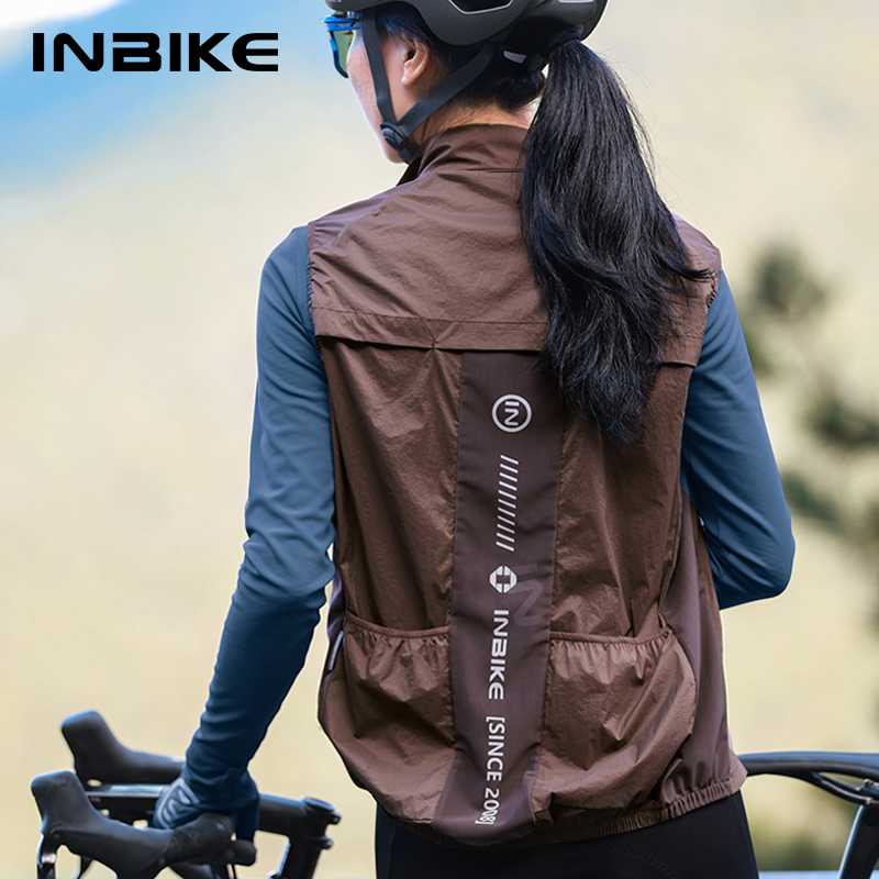 Mountain Biking Vest - Inbike Fietsvest Voor Dames Mouwloos Hardloopregenjack