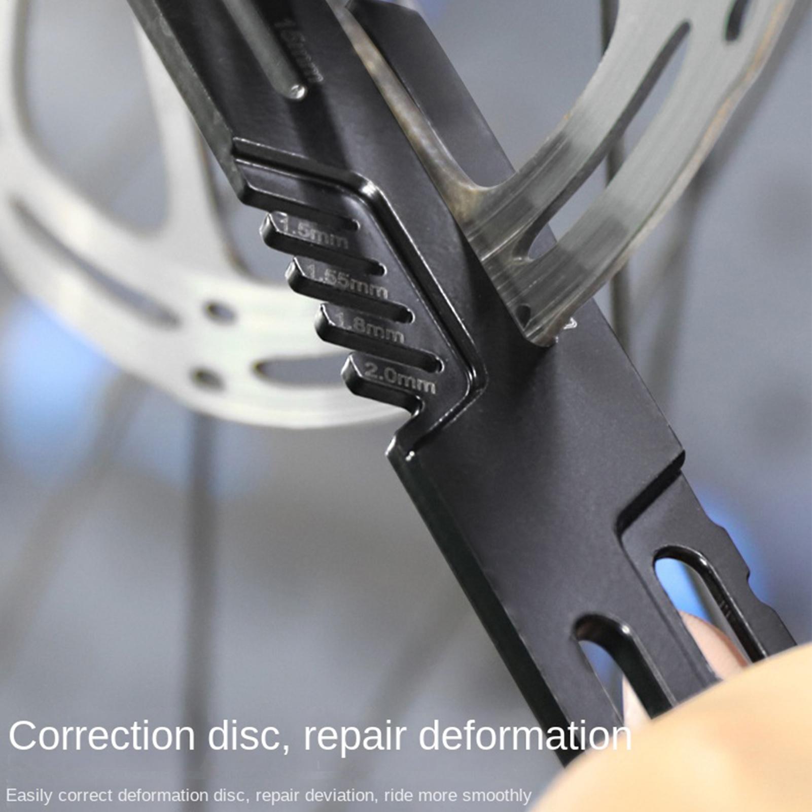 Mountain Biking Youth - Schijfremrotor-richtgereedschap, rotorcontrolesleutel met slijtagemeter, schijfdraaigereedschap voor
